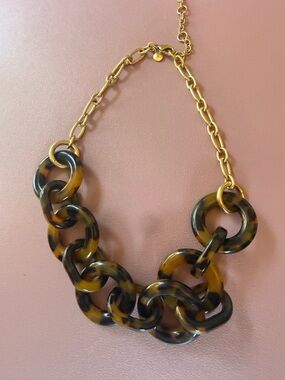 J. Crew Tortoise Link Necklace-Gold Chain